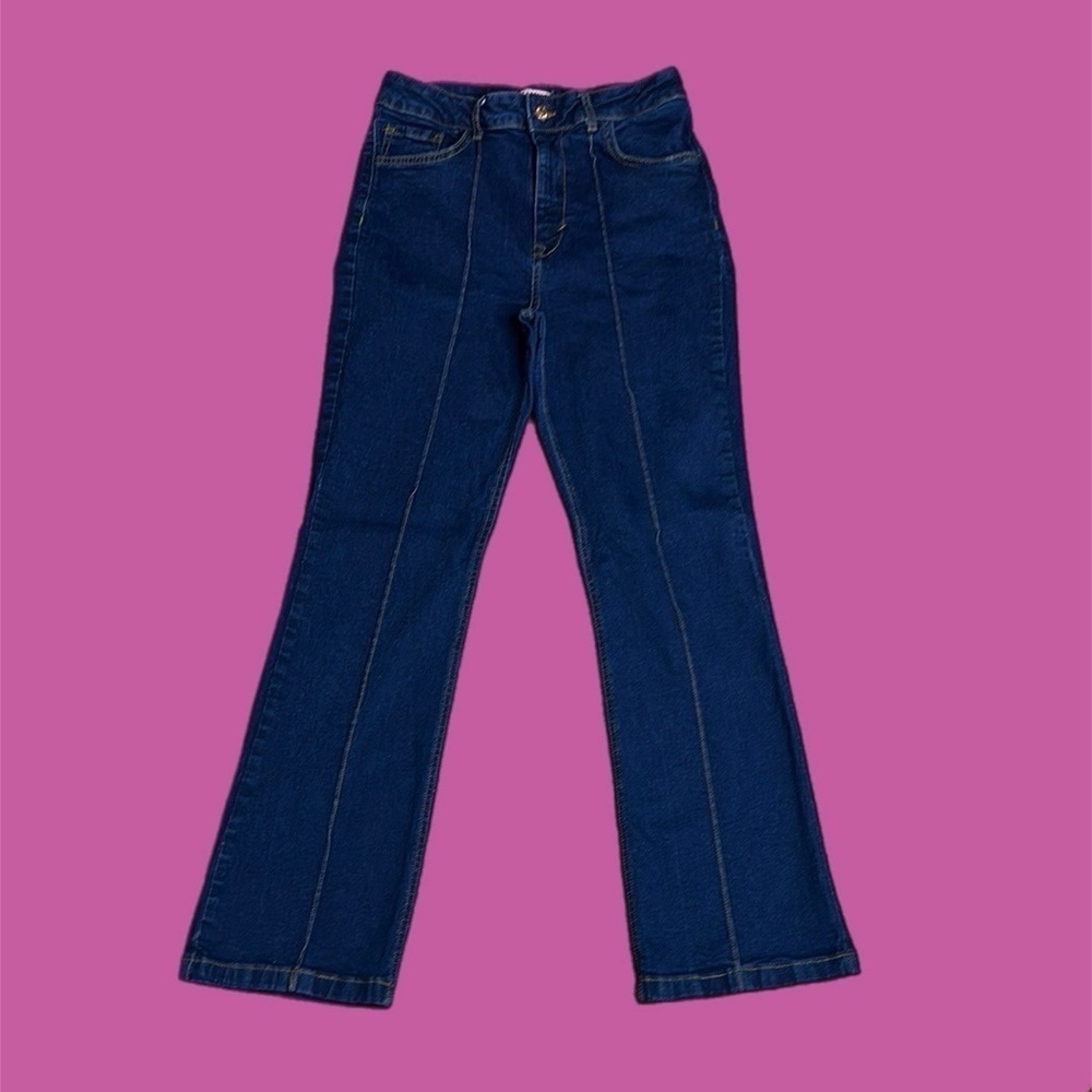Bagatelle Collection Women’s Seamed High-Rise Bootcut Jeans Dark Blue Sz 29